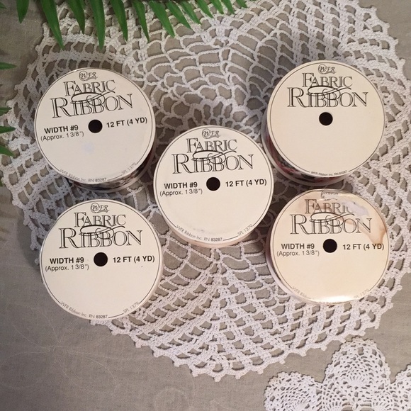 Vintage Floral Fabric Ribbon Five New Spools - Picture 7 of 8